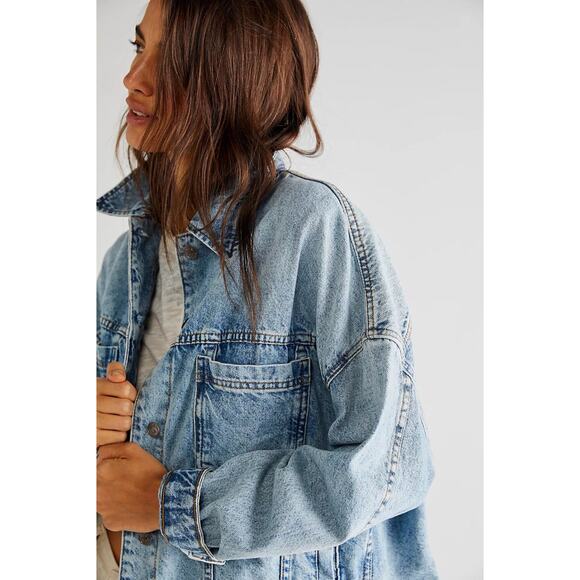 Free People Opal Swing Denim Jacket - L - Picture 5 of 6